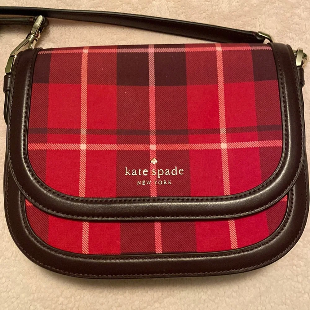 NWOT Kate Spade Leila Plaid Crossbody & CC Wallet - Picture 3 of 14